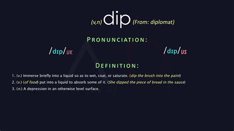 dip meaning and pronunciation audio dictionary youtube