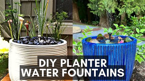 Diy Planter Water Fountain With Pond Plants Youtube