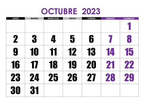 Calendario Mes Octubre 2023 Para Imprimir Imagesee