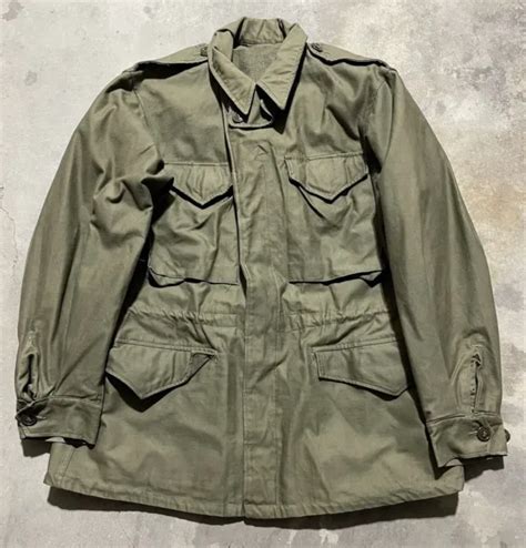 Vintage 40s Wwii M43 Us Army Field Coat Jacket 1944 Size 36r 22500