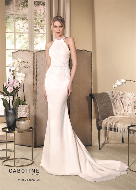 Stunning Halterneck Style Bridal Gown By Cabotine Ivory Wedding Dress