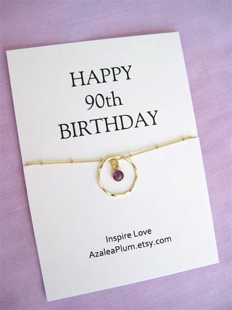 Looking for fabulous 80th birthday gifts for mom? 90th Birthday Gift Gold Birthstone Necklace 90th Birthday ...