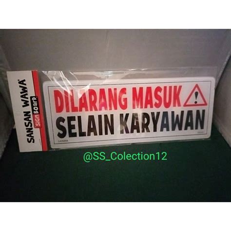 Jual AKRILIK SIGN BOARD DILARANG MASUK SELAIN KARYAWAN Shopee Indonesia