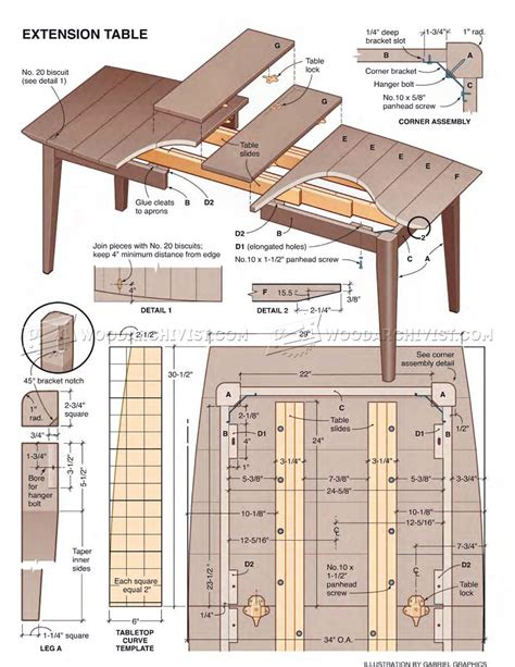 Extension Dining Table Plans • Woodarchivist