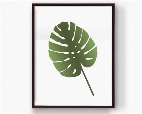 Printable palm leaf cut out : Printable Green Tropical Leaf Print Palm Leaf by ...