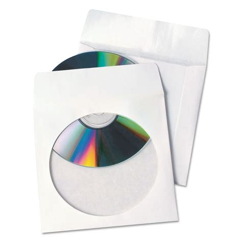 Tech No Tear Polypaper Cddvd Sleeves 1 Disc Capacity White 100box