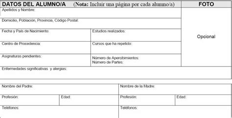 Registro Ficha Del Alumno Editable Y Pdf Orientacion Andujar