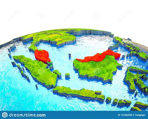 Malaysia On 3d Earth Stock Illustration Illustration Of Political