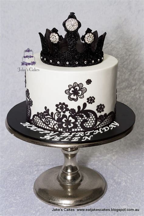 Black Birthday Cake Jakes Cakes Black Bling Crown Cake
