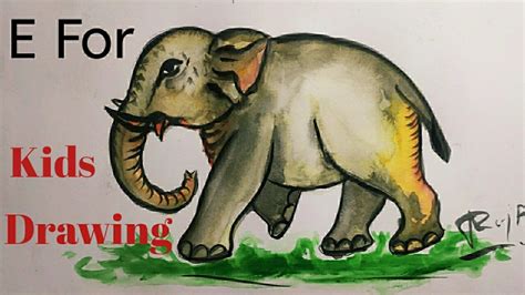 Kids Drawing Elephant Elephant Kids Drawing Watercolor How To Draw