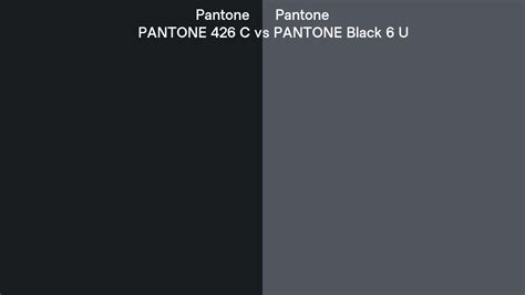 Pantone 426 C Vs Pantone Black 6 U Side By Side Comparison