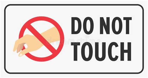 Vector Do Not Touch Warning Sign Cartoon Stock Vector Illustration Of