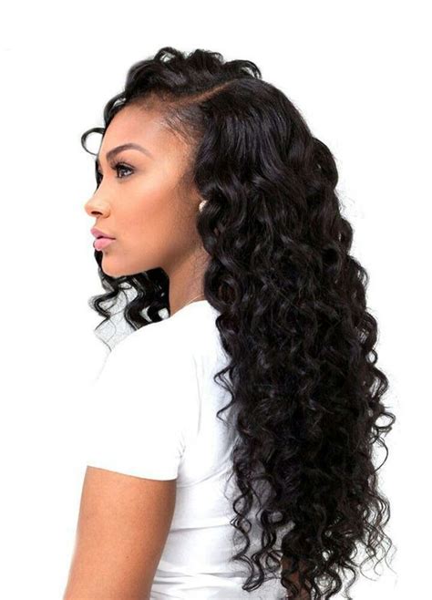 25 Side Part Sew In Styles And How To Sew In Tutorial Natural Hair Styles Human Hair Wigs