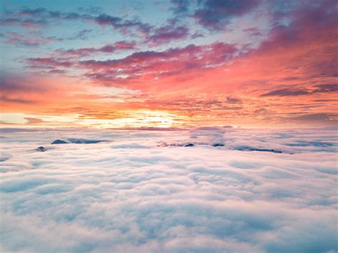 Photo Of A Sunset Above Clouds Photo Free Nature Image On Unsplash