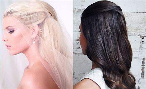 Steal Jessica Simpsons Pretty Half Up Wedding Hairstyle Half Up