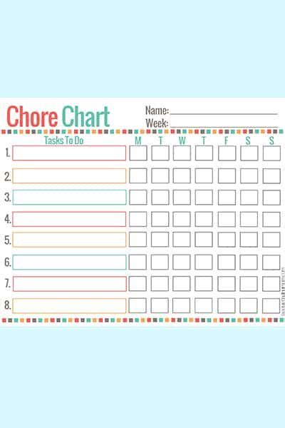 Free Printable Chore Chart For Kids Freebie Finding Mom In 2021