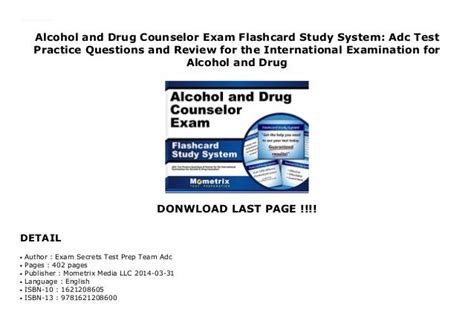 Alcohol And Drug Counselor Exam Flashcard Study System Adc Test