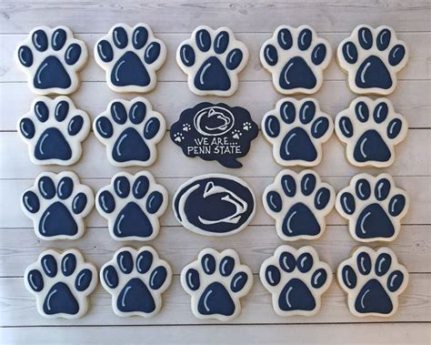 Penn State Nittany Lions Paw Print Set Lion Cookies Graduation