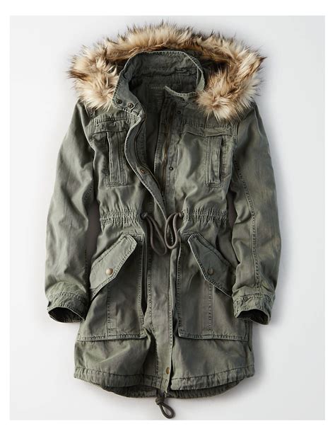 Ae Classic Parka Olive American Eagle Outfitters Parka Jacket