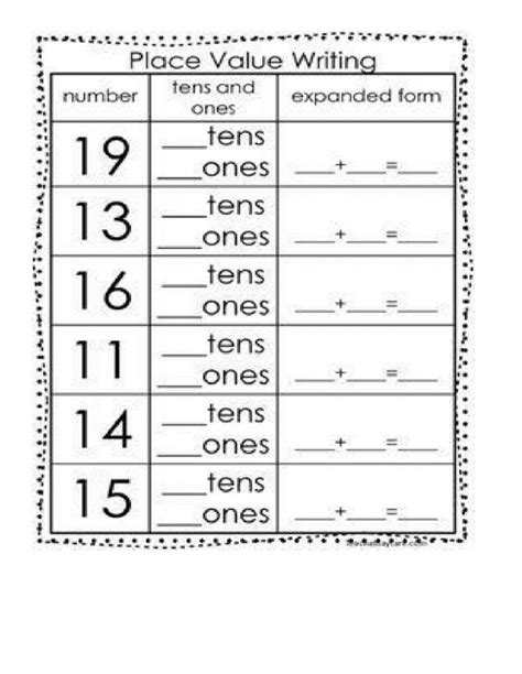 Place Value Worksheets Tens And Ones Worksheetsday