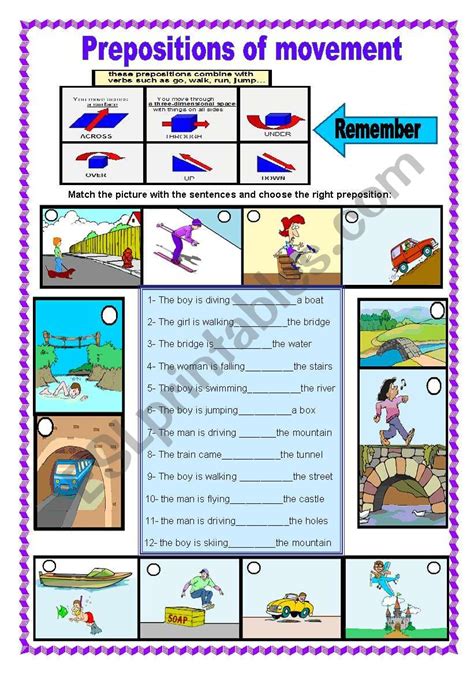 Prepositions Of Place And Movement Practice English Esl Worksheets Sexiz Pix