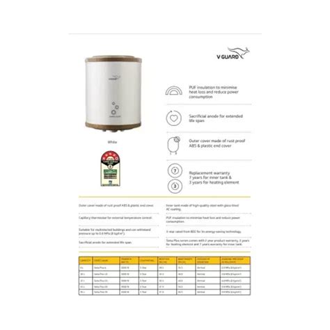 V Guard Water Heater 15 Litre Sieta Plus Nikshan Online