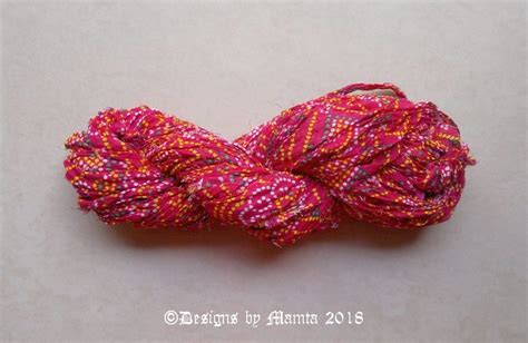 Pink Tye Dye Sari Ribbon Yarn Recycled Fair Trade Handmade Yarns