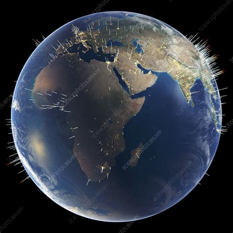 World Cities Global Map Stock Image C0263773 Science Photo Library