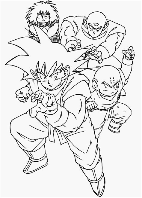 Fise de Colorat cu Goku și Prietenii Descărcați imprimați sau colorați online gratuit