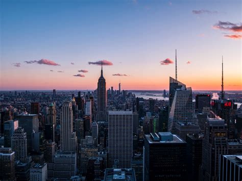 Desktop Wallpaper Cityscape Evening Buildings New York
