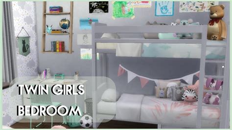 Twin Girls Bedroom The Sims 4 Cc Build Youtube