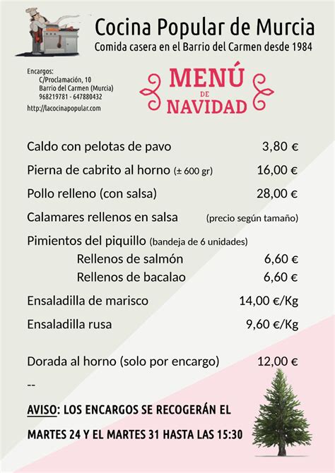 Menú lateral | Cocina Popular de Murcia
