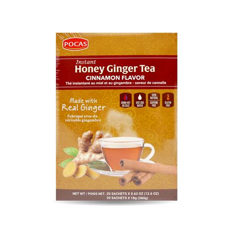 Pocas Instant Honey Ginger Tea Cinnamon Flavor 20 Sachets 126 Oz 360