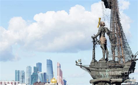 Moscow International Business Center Peter The Great Statue Photograph