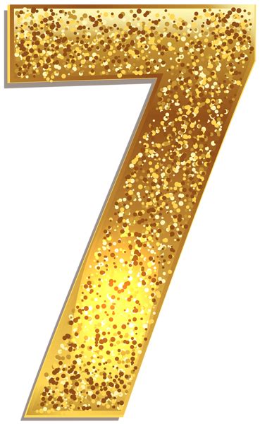 Number Seven Gold Shining Png Clip Art Image Anniversaire Thème