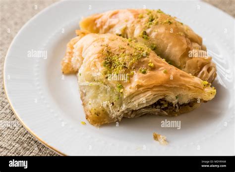 Turkish Baklava Sobiyet With Pistachio Traditional Dessert Concept