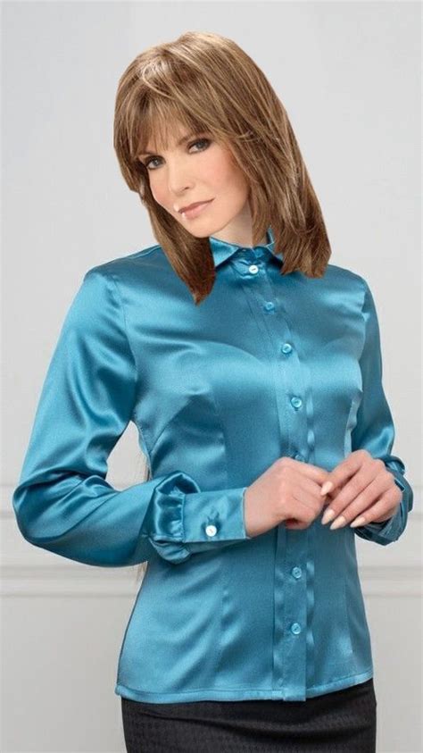 Pin By Robert Schweizer On Jaclyn Smith Satin Blouses Beautiful Blouses Satin Clothing