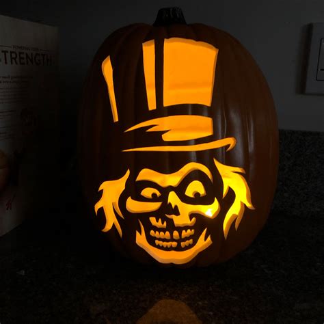 Haunted Mansion Hatbox Ghost Carved Pumpkin Etsy