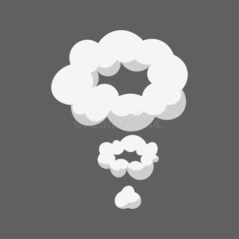 Cartoon Smoke Cloud Comic Stem Effect Vector Fog Silhouette Set Stock