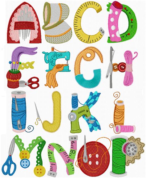 Sewing Alphabet Machine Embroidery Patterns Embroidery Fonts