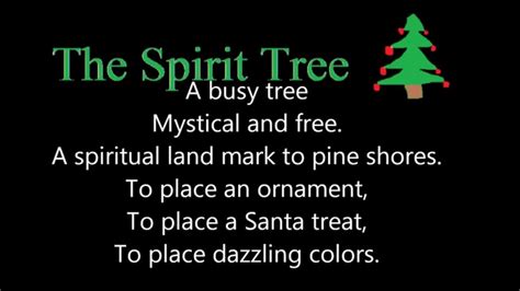 However, the simple images and the open question of how so much depends on the red. The Spirit Tree (A Christmas Free Verse Poem) - YouTube