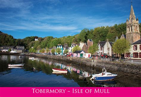 Medium Postcard Tobermory Isle Of Mull Pack Of 50 Island Blue