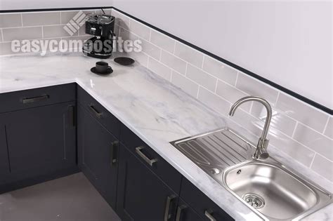 Carrara White Marble Epoxy Resin Countertop Kit Easy Composites