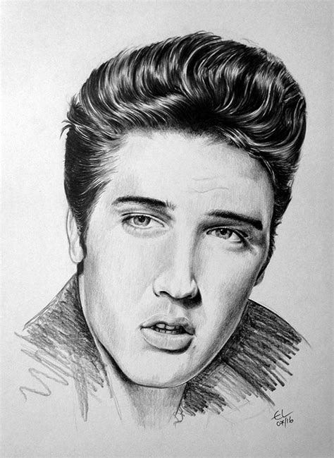 Elvis Presley - Portrait pencil drawing - Art - Black and white | Art