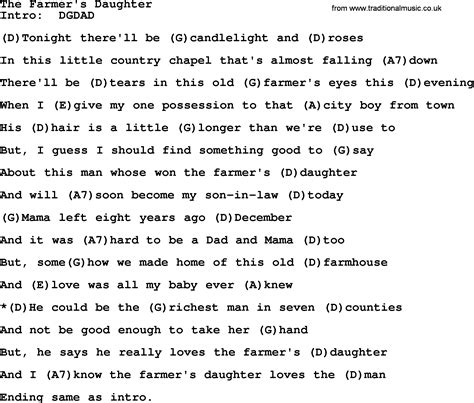 the farmer s daughter by merle haggard lyrics and chords