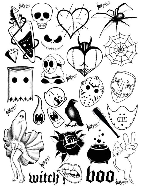 Halloween Tattoo Flash Tattoo Flash Art Flash Tattoo Designs