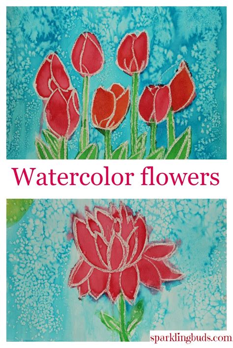 This is my personal favorite way to use watercolors! Simple watercolor flowers tutorial - sparklingbuds