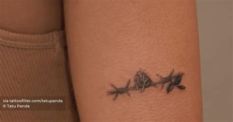 Barbed Wire And Rose Tattoo Done On Oriana Sabatinis