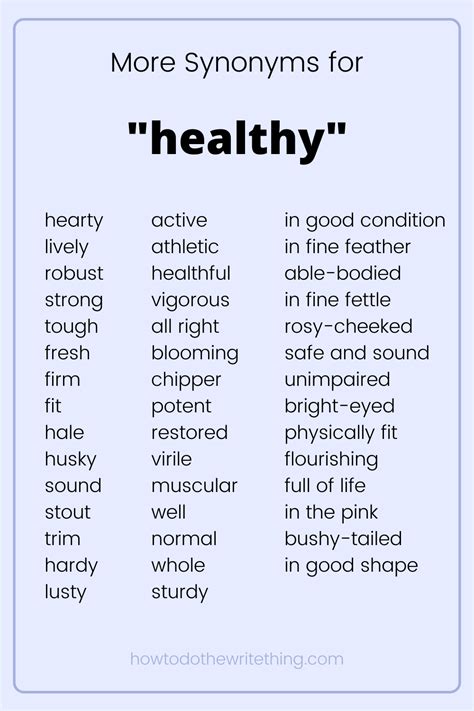 Awasome Healthy Synonyms In English 2022 Contractflooringmagazine Health
