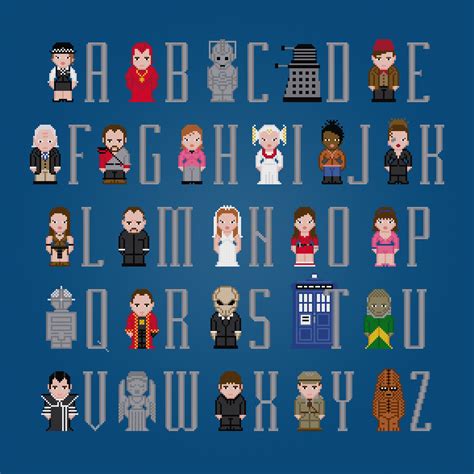 Doctor Who Alphabet 2 Cross Stitch Pattern